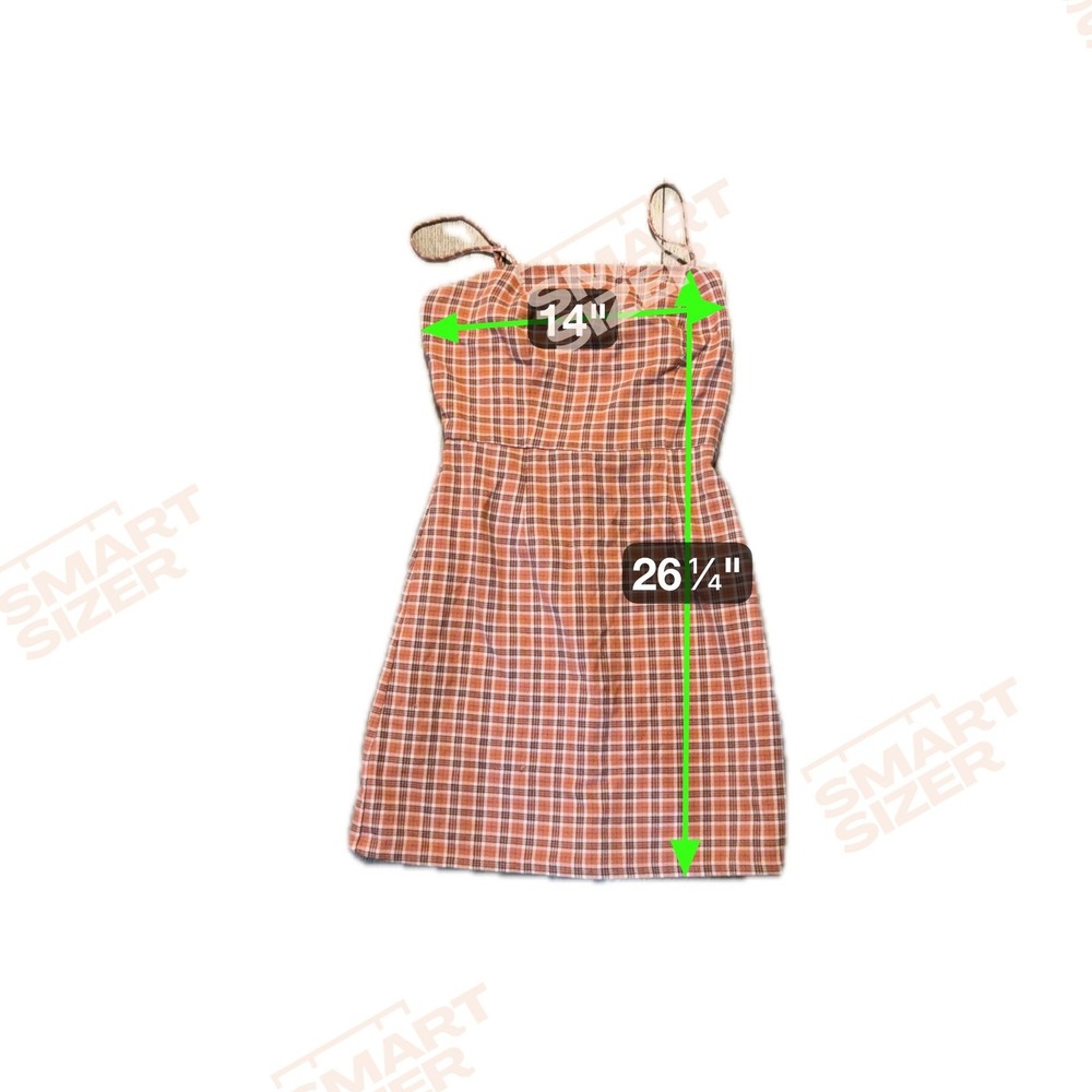 Aeropostale Womens Y2K Mini Dress S Orange‎ Plaid Preppy Retro Academia Fall - Picture 6 of 8